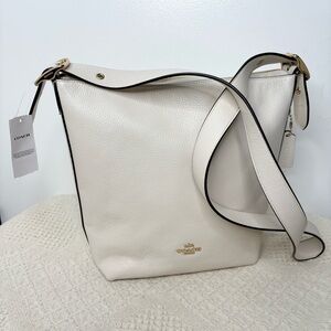 Coach Leather Val Duffle Sac C2818 Chalk Off-White Crossbody Shoulder Bag